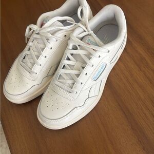 Reebok Classic White and Blue Sneakers